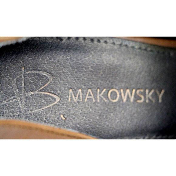 VINTAGE B.MAKOWSKY BROWN GENUINE LEATHER HIGH HEEL ROUND TOE LACES SHOES Sz 6.5M - Picture 7 of 11